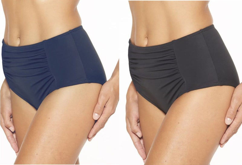 High Waisted Bikini Pants / Bikini Bottoms / Swim Pants BLACK or BLUE size 14 Carousel 1