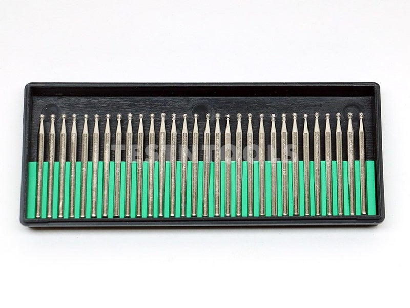Desic Diamond Carving Burrs 30 Piece 2mm Ball 120G 3.2mm Shank Carousel 1