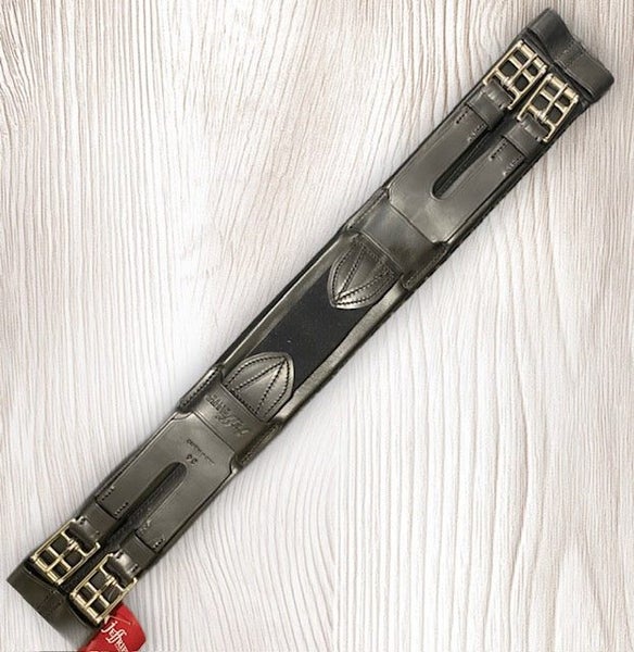 Jeffries Padded Leather Comfort Girth with Centre Elastic - Dressage Carousel 1