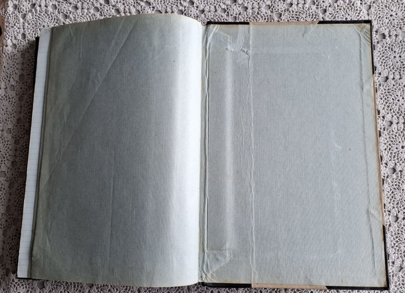 Huge old minutes book - leather and cloth covered - 350 empty pages (approx) Carousel 16