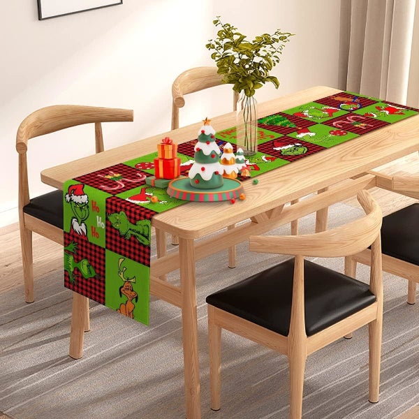 Christmas Table Runner Merry Christmas Winter Holiday Party Decoration 33*183CM Carousel 5