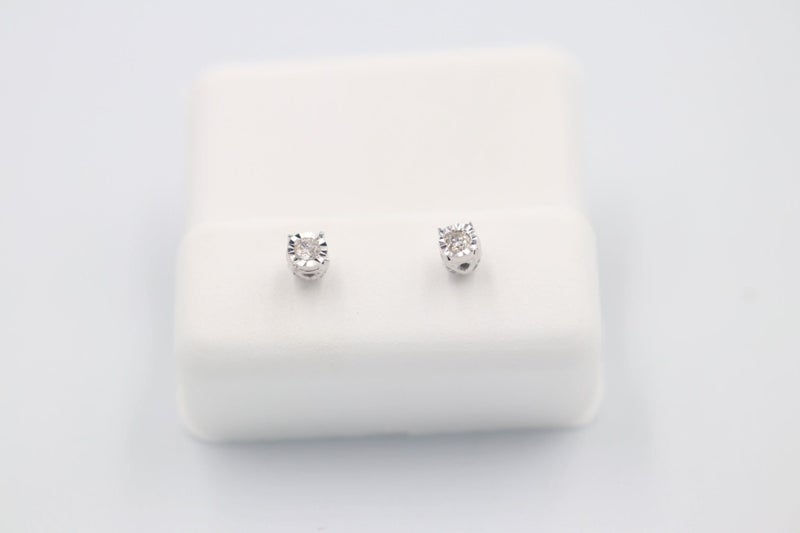 10K Gold Diamond Studs TDW 0.12 ct Carousel 1