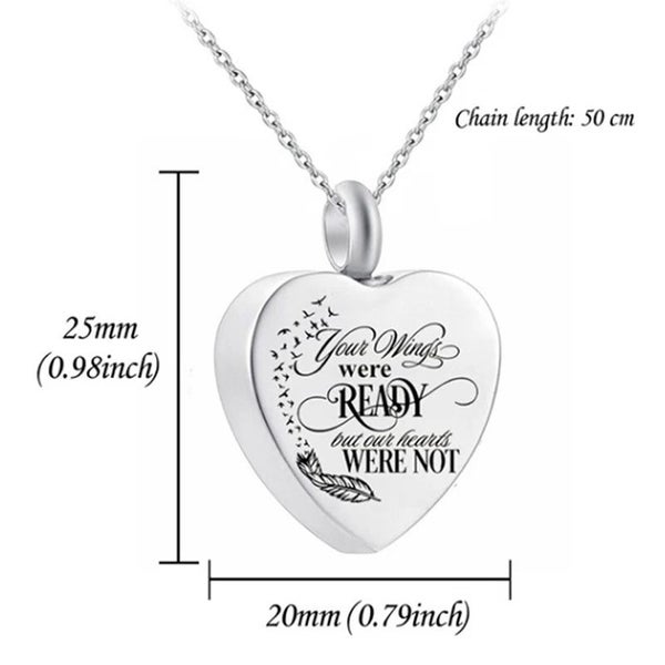 Veile Studios Heart Urn Necklace For Ashes Cremation Jewelry Keepsake Memorial P Carousel 2