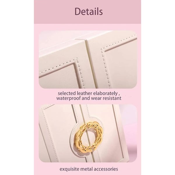 Veile Studios Pink Elegant 5 Layer Large Capacity Jewelry Storage Box With Dual Carousel 2