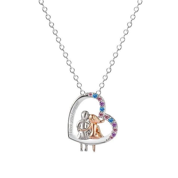 Veile Studios Love Couple Necklace With Colourful Rhinestones Heart Shaped For V Carousel 1