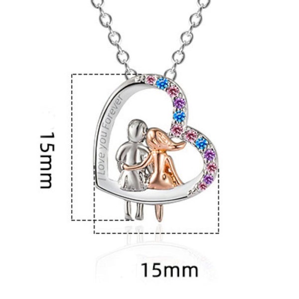 Veile Studios Love Couple Necklace With Colourful Rhinestones Heart Shaped For V Carousel 2