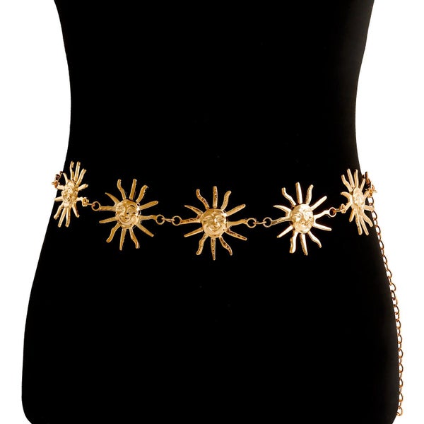 Veile Studios Elosung 2 Pcs Sun Flower Statement Body Chain Belt - Women's Adjus Carousel 1