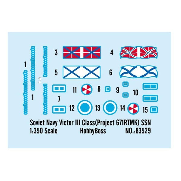 Hobbyboss 1:350 Soviet Navy Victor III Class ( Project 671RTMK) SSN Carousel 3