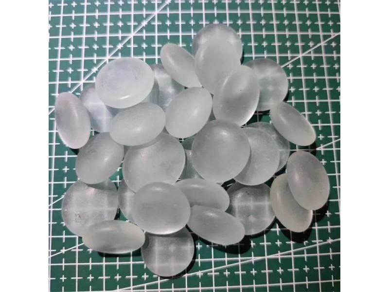 80g/2.82oz 15-25mm Translucent Glass Beads Flat Round Mosaic Tiles For DIY Art Carousel 1