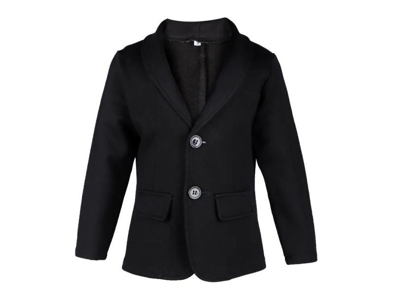Children's Spring Autumn Boys' Solid Color Tops Blazer Black Blue Carousel 1