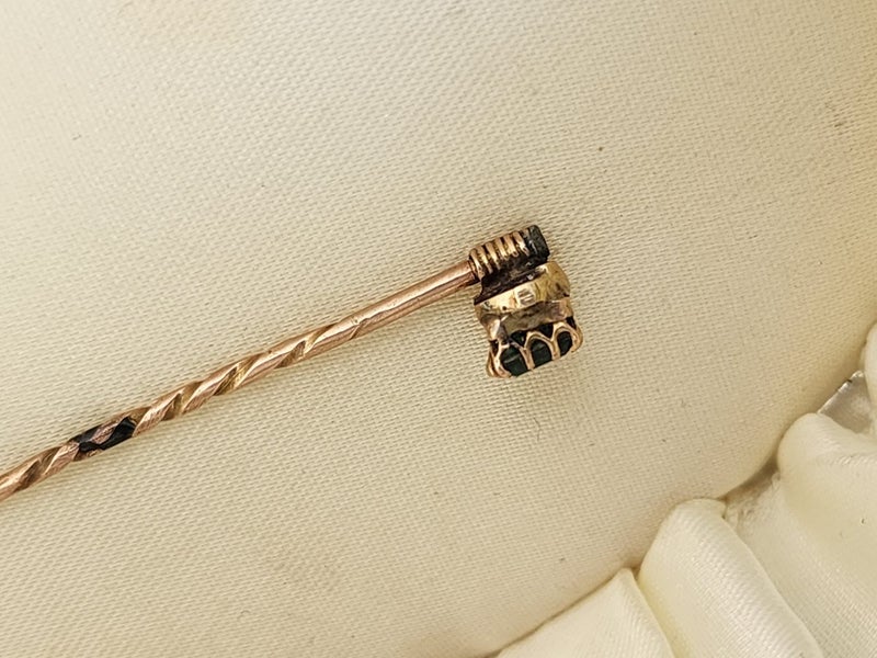 Antique 9ct Gold Emerald Stick Pin Jewellery $1 Reserve Carousel 11