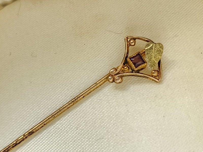 Antique 9ct gold 14ct gold Amythest Stick Pin Jewellery $1 Reserve Carousel 8