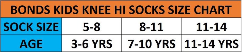 4 Pairs x Bonds Kids Unisex School Knee Hi White Socks Carousel 4