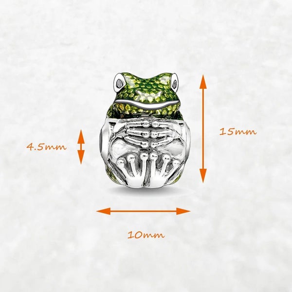 925 Sterling Silver Frog Bead Charm European Diy Jewelry Accessory For Women ... Carousel 2
