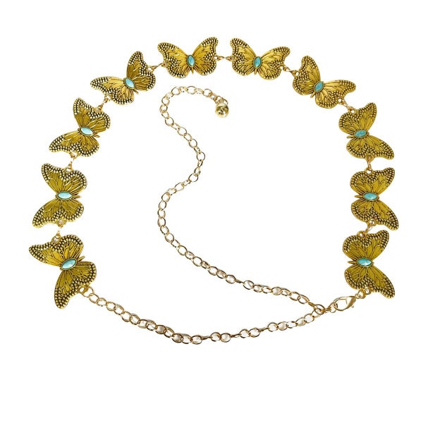Veile Studios Set Of 4 Turquoise Butterfly Belt Chain Bohemian Ethnic Style Meta Carousel 1