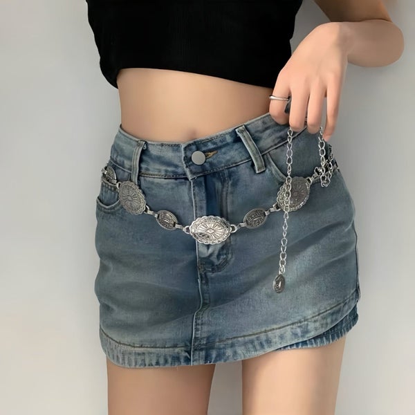 Veile Studios Large & Small Piece Waist Chain Silver Set Of 4 Bohemian Ethnic St Carousel 1