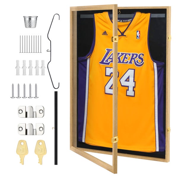 Jersey Shadow Box Sports Memorabilia Display Case Cabinet Carousel 1