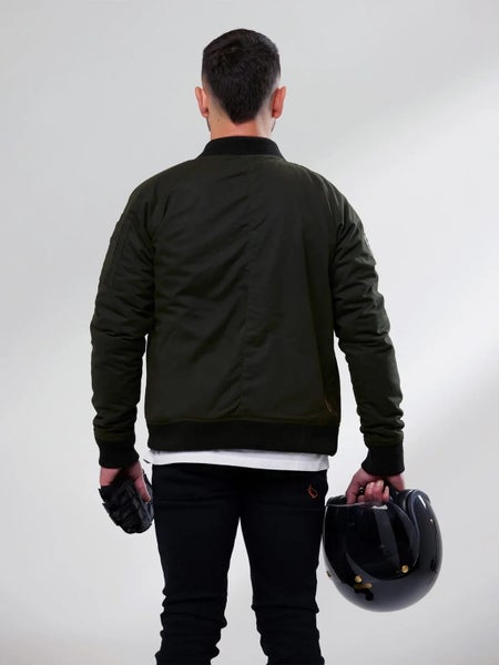 SA1NT MOTORCYCLE Armoured Bomber Jacket | Olive Green | Armour Included | Saint63617468912641113