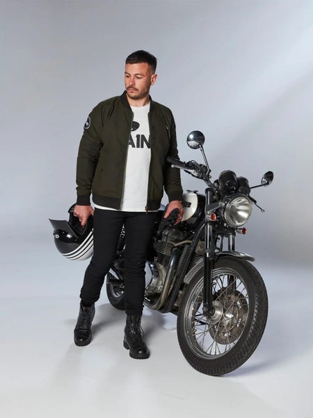 SA1NT MOTORCYCLE Armoured Bomber Jacket | Olive Green | Armour Included | Saint Carousel 9