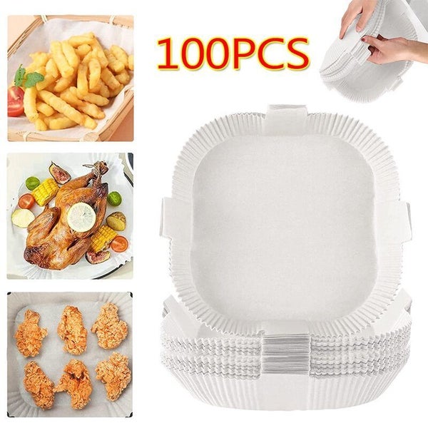 Air Fryer Liner Non-Stick Disposable Paper Tray Baking Liners 100pcs Carousel 1