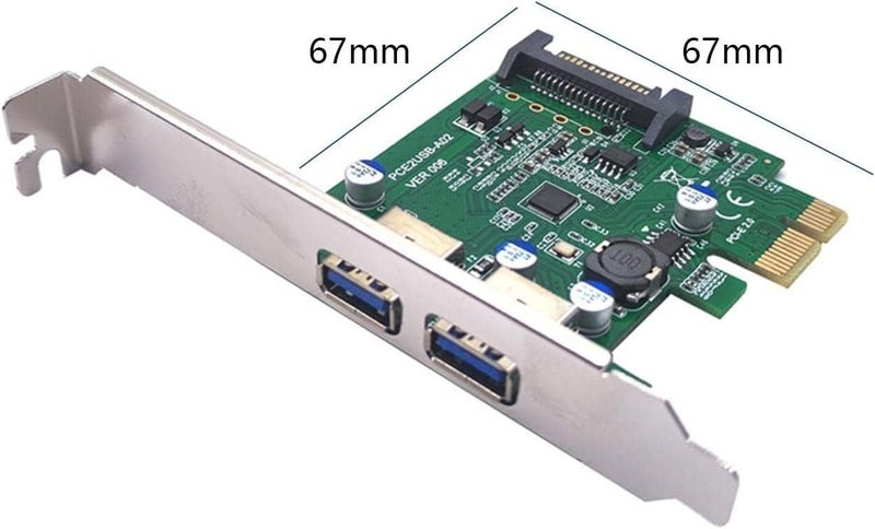 PCE2USB-A02 1 To 2 External USB 3.0 PCI-E Expansion Card Adapter /w SATA Port Carousel 5