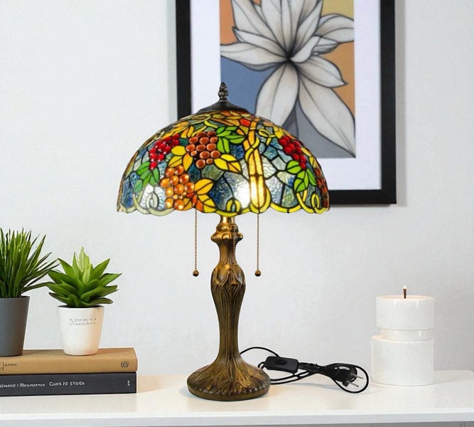 Tiffany Table Lamp (with 16" large 40cm lamp shade) Carousel 2