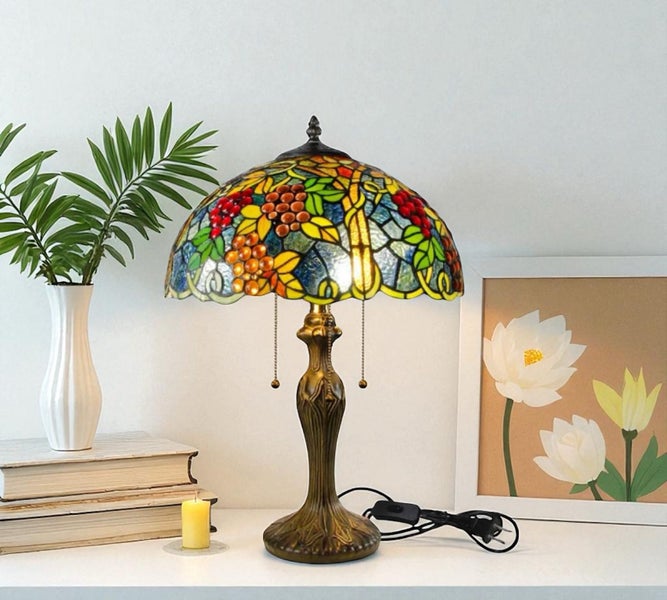 Tiffany Table Lamp (with 16" large 40cm lamp shade) Carousel 1