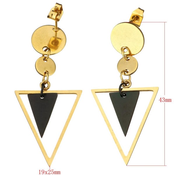 Gold & Black Geometric Earrings | 25mm Drop | Gift Box63617770193025111