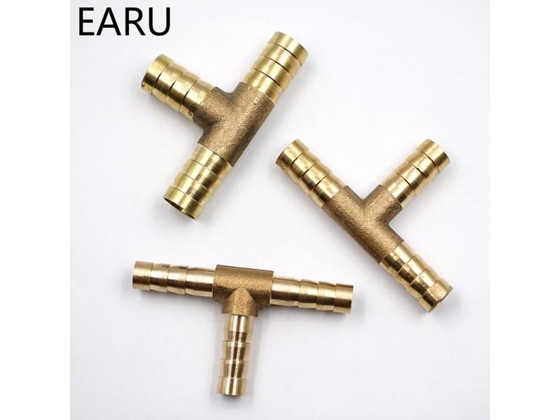 1Pc 6-12mm BRASS T Hose Joiner Piece 3 WAY Fuel Water Air Gas Oil Pipe TEE Carousel 1