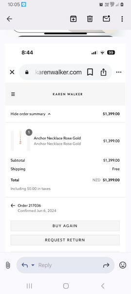 KAREN WALKER SOLID 9K GOLD NECKLACE Carousel 5