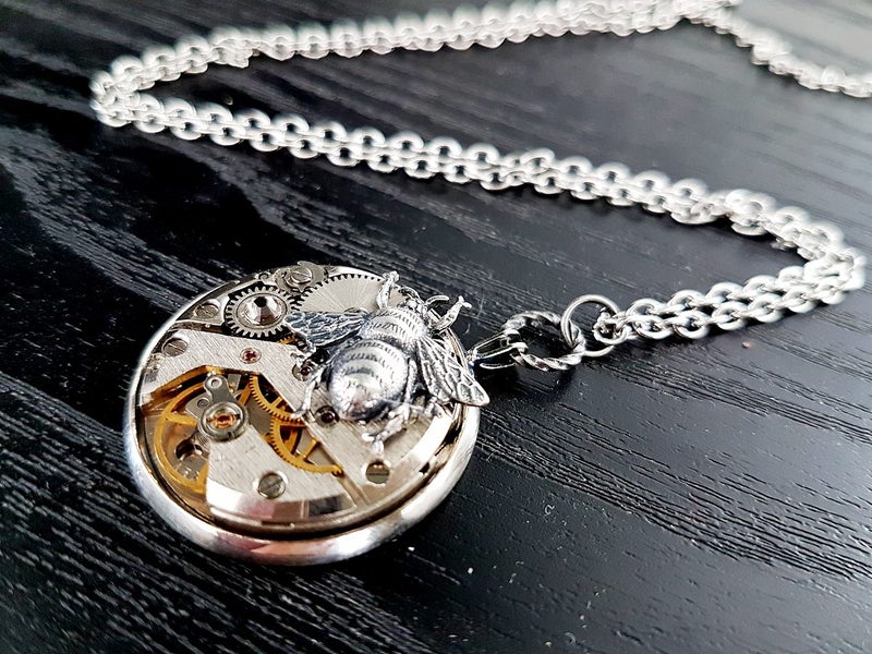 The Beautiful Bumble bee - A vintage watch movement as a stunning Pendant Carousel 4