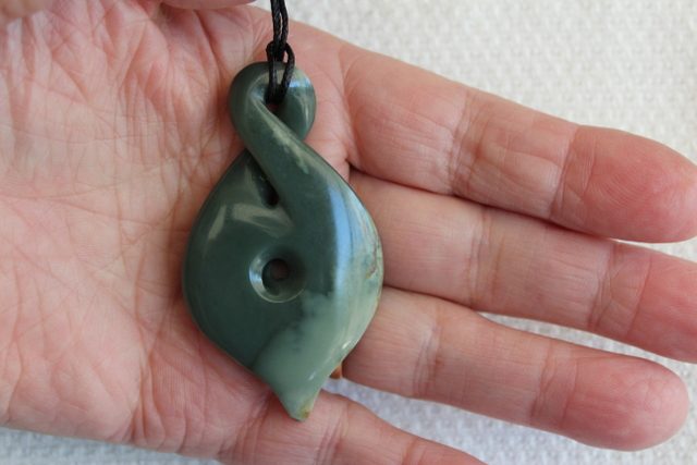 BEAUTIFUL KORU-TWIST TWIST INANGA FLOWER POUNAMU / #196 Carousel 2