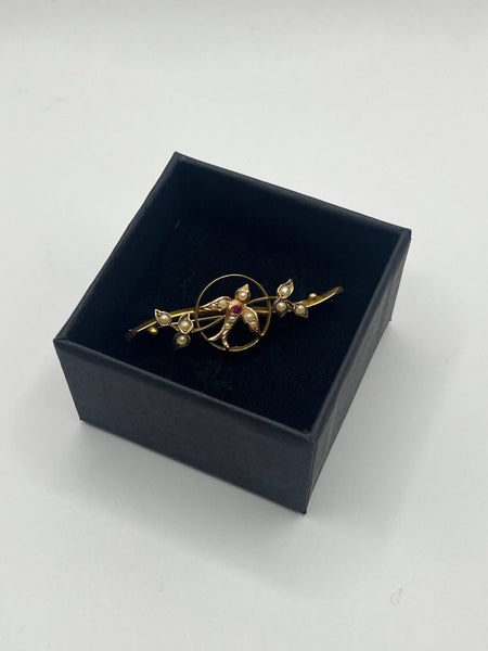 9ct Gold, Pearl and Gemstone Brooch Carousel 2