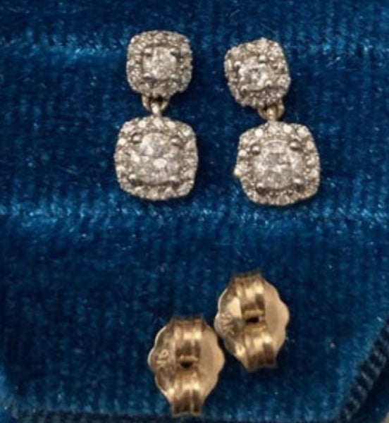 NATURAL DIAMOND 0.33 CARATS EARRINGS + VALUATION Carousel 2