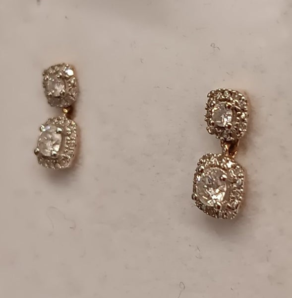 NATURAL DIAMOND 0.33 CARATS EARRINGS + VALUATION Carousel 1