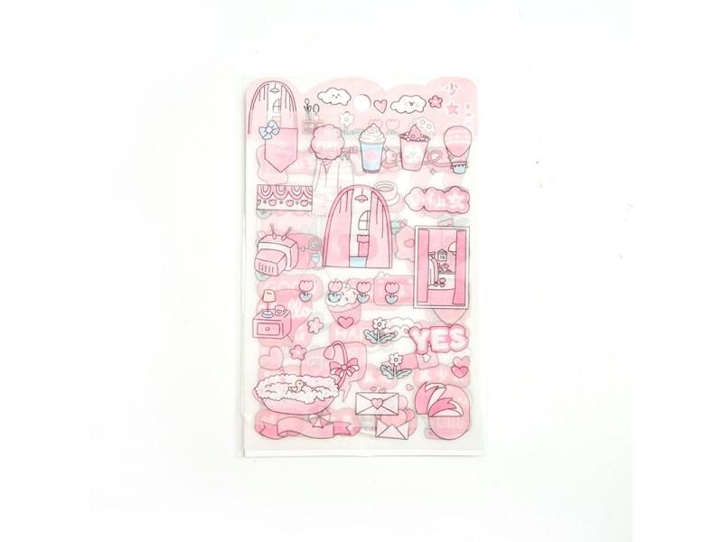 Mohamm 4PCS/Pack Kawaii Anime Stickers Scrapbooking Stationery School Supplies Carousel 1