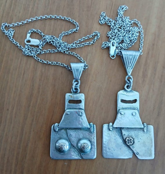 Heavy Sterling Silver Ned + Nelly Kelly Pendants Carousel 2