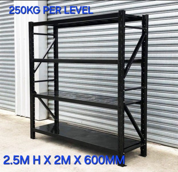 Office Shelving - 2.5m H x 0.6m W x 2m L BLACK Carousel 1