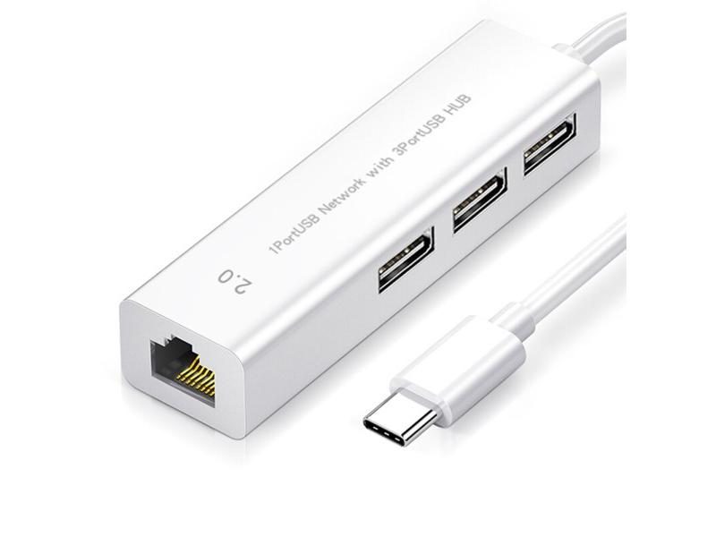 HONGDAK 4 In 1 Hub USB 2.0 C Rj45 Adapter For Laptop PC Computer Carousel 1