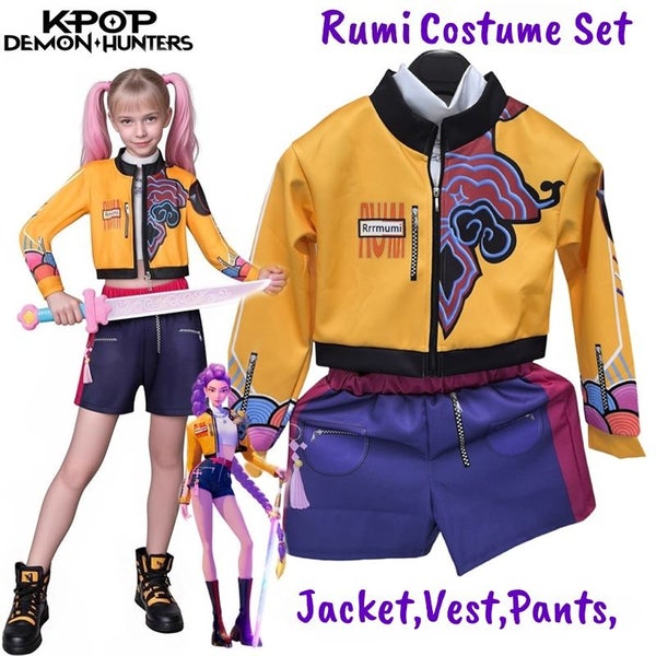 K-Pop Rumi Zoey Mira Demon Hunters Cosplay Costume for Girl Halloween Carousel 1