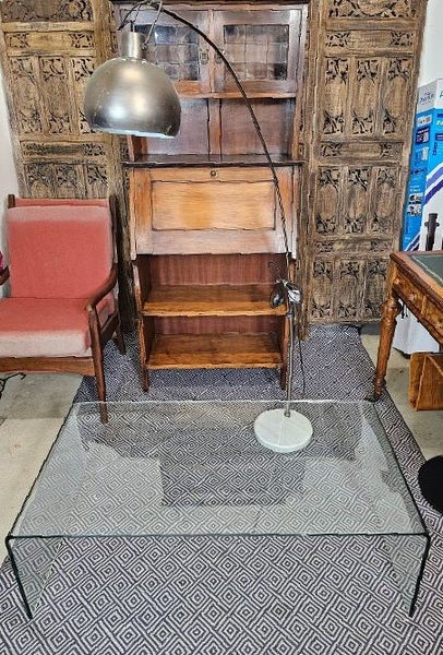 Mid-Century, Modernist, Minimalist, Rialto Curved Piano Glass Coffee Table. Carousel 2