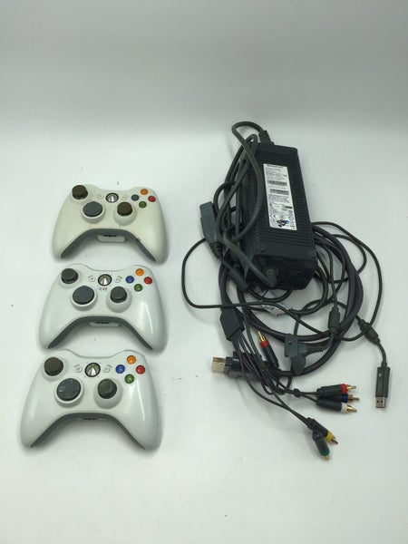 * -Xbox 360- White Xbox 360 Console w/ 3 Controllers & Cables! * Carousel 4