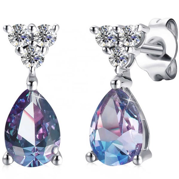 18K White Gold Crystal Alexandrite Earrings "Colleen" Carousel 1