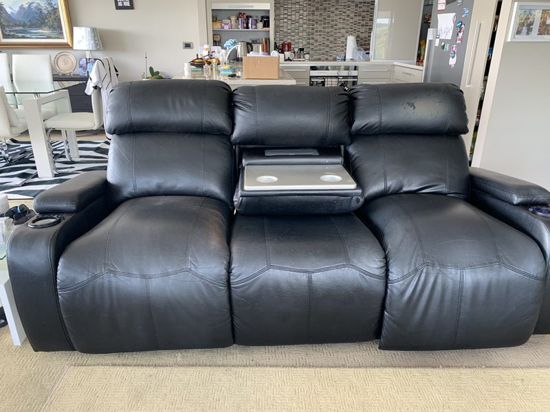 Three Seater (two recline) Black faux leather Sofa63616815841795112