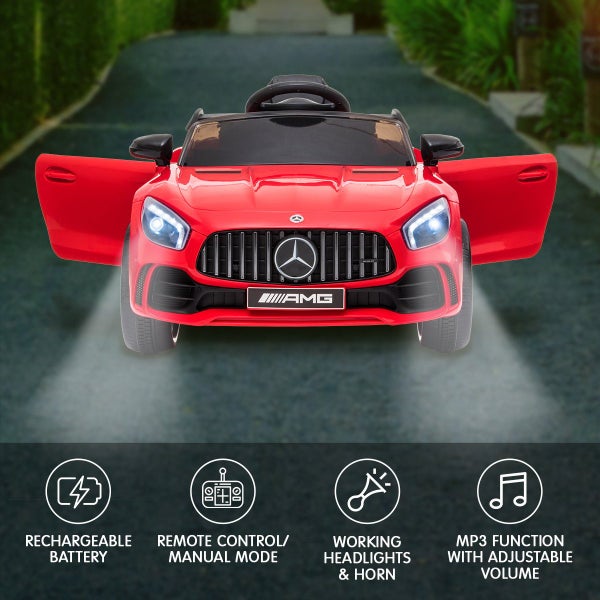 Mercedes Benz Licensed Kids Electric Ride On Car Remote Control Red Kids Ride O Carousel 2