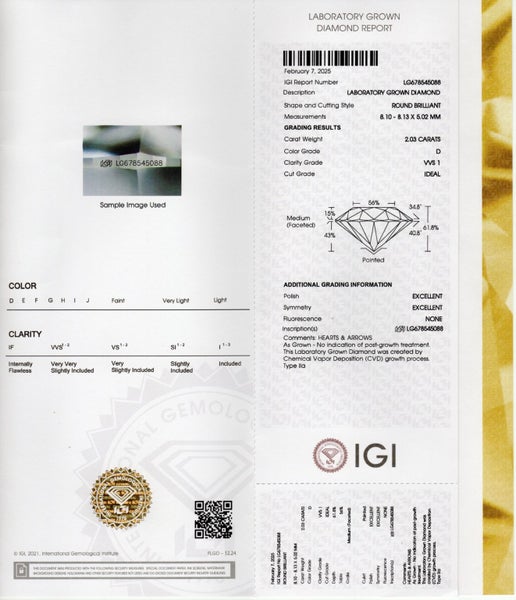 2 ct LAB DIAMOND ROUND BRILLIANT CUT D COLOUR VVS1~ BUY NOW $220063617620792579113