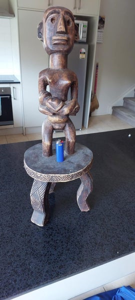 Antique Tanzanian Fertility Figure with Hair Carousel 1