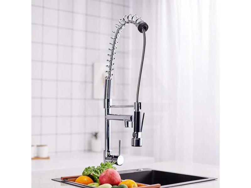 Kitchen Spring Pre-Rinse Spray Gun & Sink Mixer Tap - 360 Swivel Brass Chrome Carousel 2
