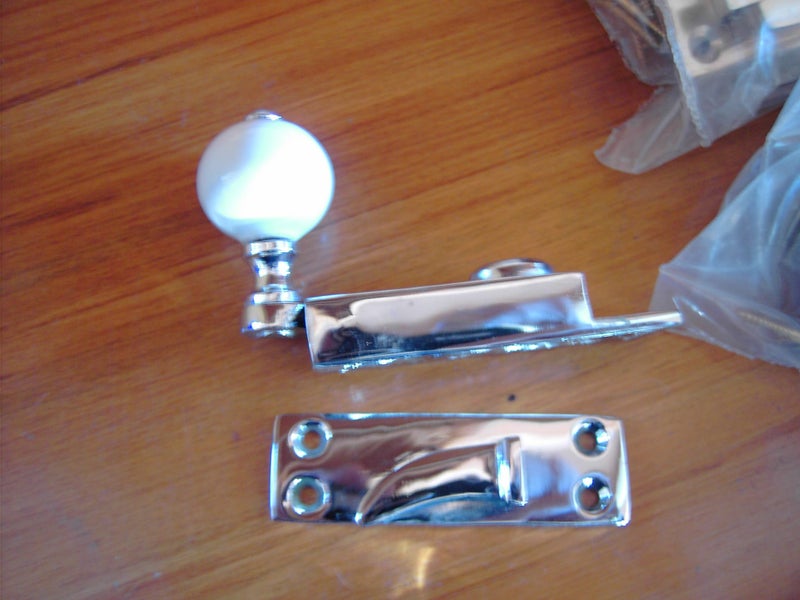 Brass with White Ceramic Knob Sash Window Fasteners Carousel 2