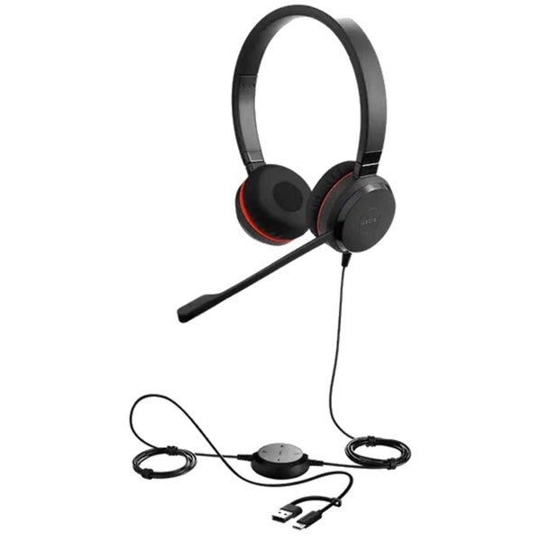 Jabra Evolve 20 SE USB-C/A Wired UC Headset with In-Line Controls Carousel 1